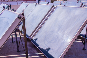 Solar Energy cells plates, shot is selective focus with shallow depth of field, shouted at Cairo...