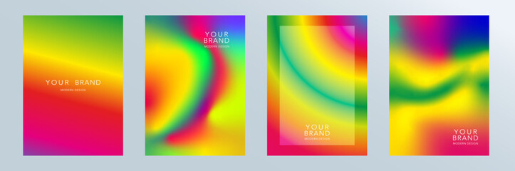 Modern frame cover design set. Fluid gradient abstract background. Colorful vector banners, minimalist posters,  liquid rainbow color wallpaper design for social media, idol poster