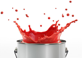 Cans of paint with colored splash © Fabio