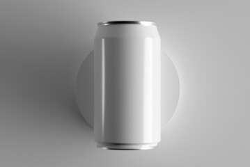 3d render mockup empty white tins for wine, beer, soft drinks