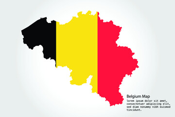 Obraz premium Belgium Map stripes. Vector illustration Color on White Backgound