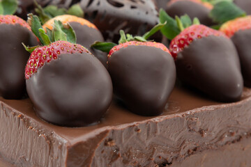 chocolate cake with with strawberries