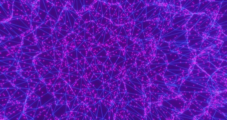 Abstract technology background neon geometric pattern of lines and circles 3d render