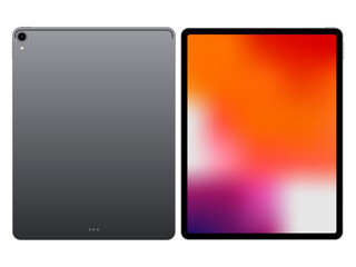 New Pad, Tablet Computer. Color: Gray. Stock Vector