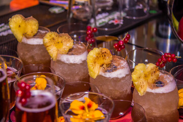 Photo of Kocktail Drinks and Red Wine, shot is selective focus with shallow depth of field. Photos taken at Cairo Egypt on 27 February 2019