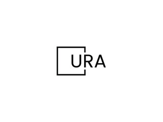 URA Letter Initial Logo Design Vector Illustration
