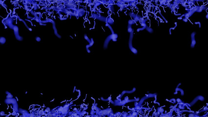Violet Strings Frame Illustration. Violet strings on black background, illustration.
