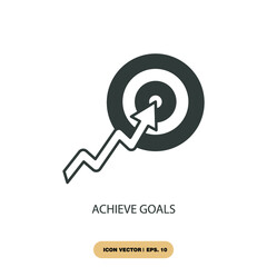 achieve goals icons  symbol vector elements for infographic web
