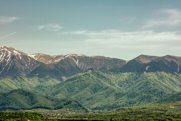 Fototapeta na wymiar view of the famous Romanian mountains Fagaras