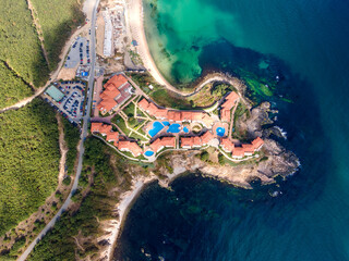 Aerial view of Arkutino region near resort of Dyuni, Bulgaria