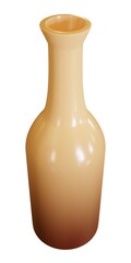 Brown vase on the white background. 3d rendering.