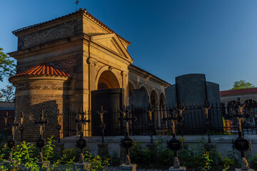 Naklejka premium Vysehrad in Prague with sunrise time and colors