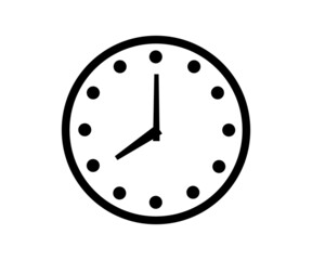 Time clock icon for web design. Simple  watch illustration, isolated vector for apps