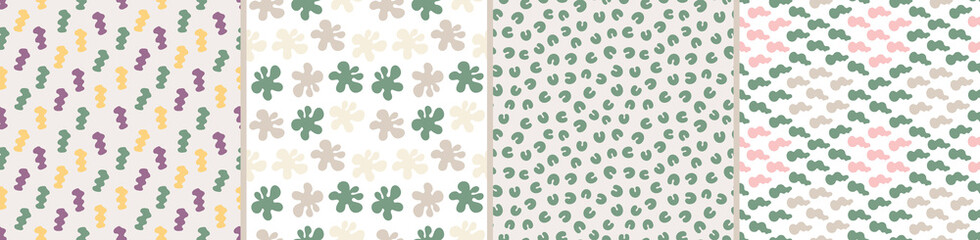 Set of seamless patterns. Colorful surface design