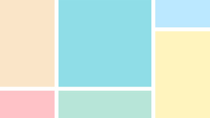 Obraz premium Geometric background with abstract pastel shapes. Trendy and stylish print or wallpaper. Minimalistic abstract template, colored background from squares and rectangles, geometric mosaic.