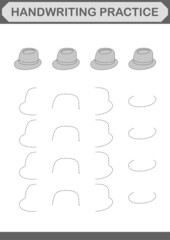 Handwriting practice with Fedora Hat. Worksheet for kids