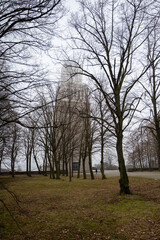 Old tower behind the bush