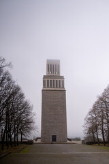 Old tower in the fog