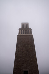 Old tower in the fog