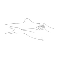 contour movements during foot massage, basic foot massage movements, vector illustration of spa treatments for foot health