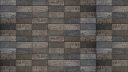Gray grey brown vintage retro geometric rectangular mosaic motif cement concrete tiles texture...