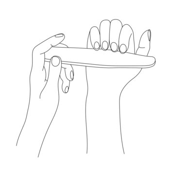 recommend clip art: Nail care in a manicure salon, nails manicure process. Nail brush, nail polish, saw. Spa beauty treatments.