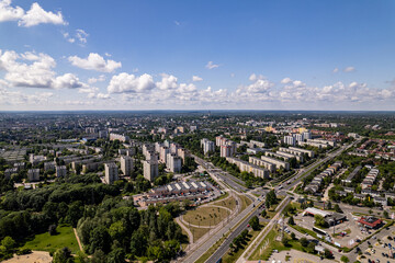 Częstochowa północ - widok- krajobraz miasta- panorama z drona - lato - obrazy, fototapety, plakaty