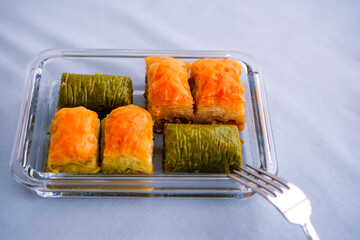 Baklava, traditional middle eastern, Turkish and Arabic sweet desert