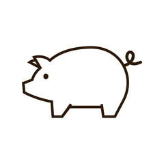 Pig doodle logo design. Pig vector. Pig symbol.
