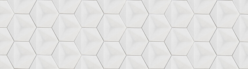 Abstract white seamless cement ceramic porcelain stone mosaic 3D tiles, tile mirror wall made of...