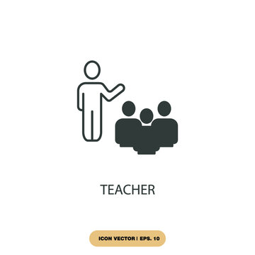 teacher icons  symbol vector elements for infographic web