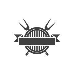 grill logo icon design template vector