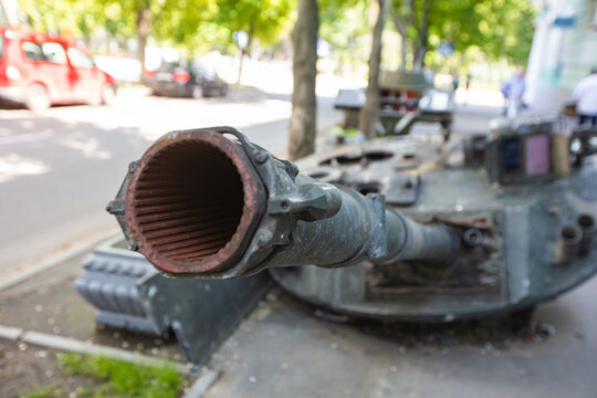 destroyed Russian military equipment in Kyiv, Ukraine
