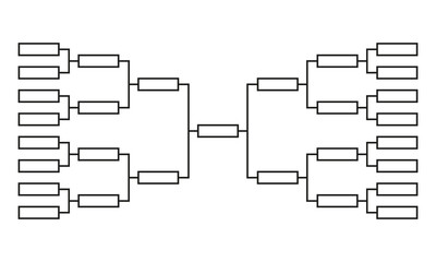 Templates of vector tournament brackets for 32 teams. Blank bracket template. Vector illustration