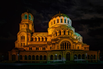 Fototapeta na wymiar Alexander Nevski orthodox cathedral in Sofia, Bulgaria