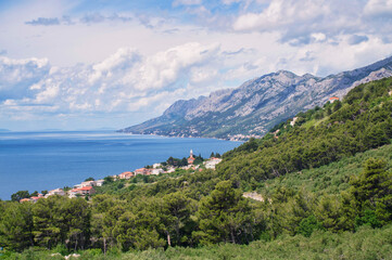 Fototapeta na wymiar View of Brela, Dalmatia, Croatia