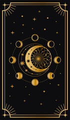 Tarot cards. Mystical poster. metaphorical cards. Vector graphics. - obrazy, fototapety, plakaty