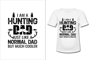 Hunting T-Shirt Vector for Happy Fathers Day