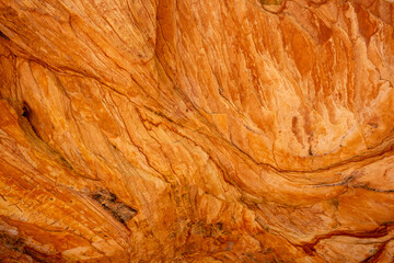 unique red sand rock. a wonderful rock structure created by Latvian nature in the Gauja National Park