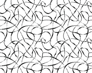Abstract background with black wave lines on a white background