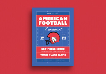 America Football Tournament Flyer Layout