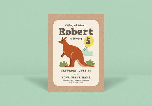 Animal Kids Birthday Invitation