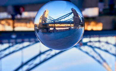 Tower Bridge through a crystal ball