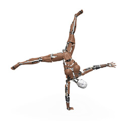 Fototapeta premium amazing robot is doing a star stunt