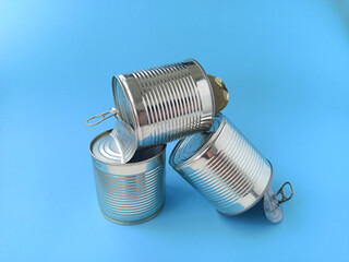 A pile of garbage, aluminum cans. The concept of ecology, waste processing and environmental conservation