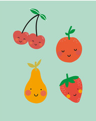 funny fruit cartoon
