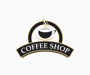 Coffee shop logo design template. Coffee cup logo design. Tea logo design