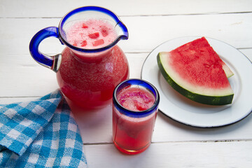 Watermelon water in glass jar