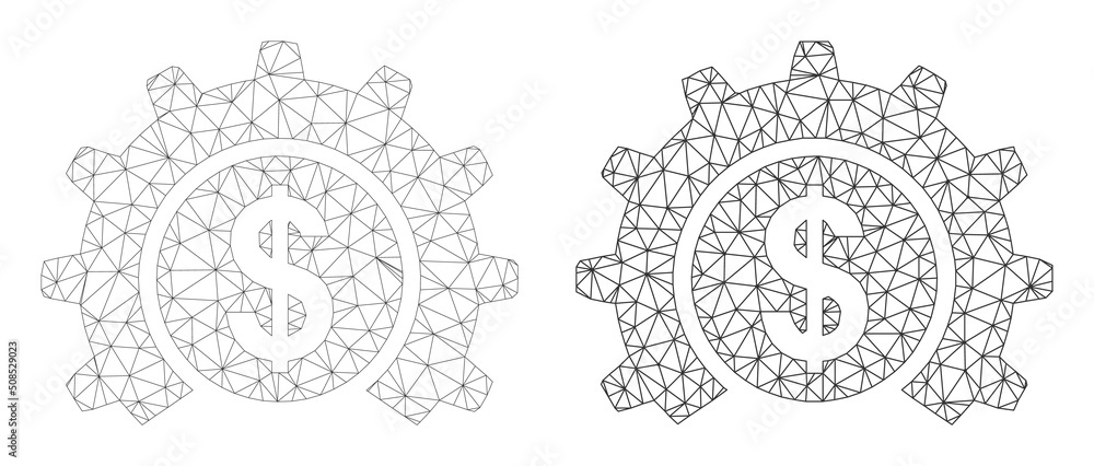 Poster polygonal mesh bank industry icons. flat structure versions are created from bank industry pictogram