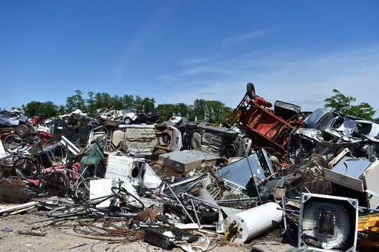 Scrap Metal At A Salvage Yard